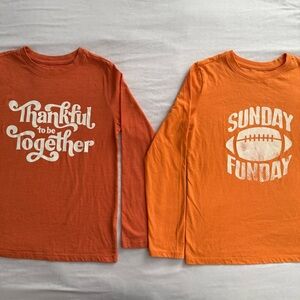 Cat & Jack Long Sleeve Fall Autumn Football Shirts Size M 8/10 Bundle of 2